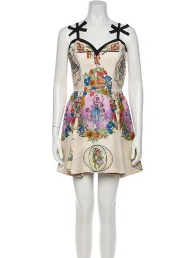 Pre-owned Versace Vintage Mini Dress In Neutral