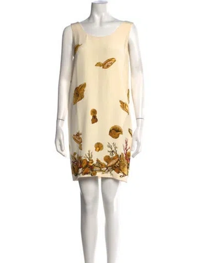 Pre-owned Versace Vintage Mini Dress In Neutrals