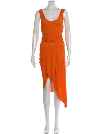 Pre-owned Versace Vintage Mini Dress In Orange