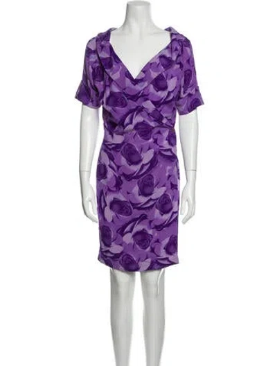 Pre-owned Versace Vintage Mini Dress In Purple