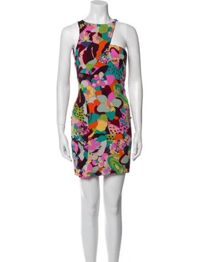 Pre-owned Versace Vintage Mini Dress In Purple