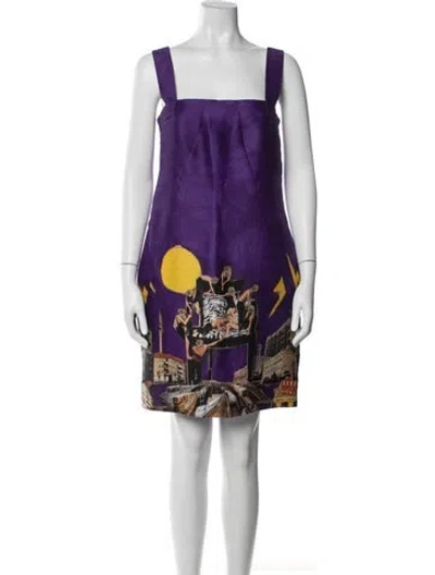 Pre-owned Versace Vintage Mini Dress In Purple