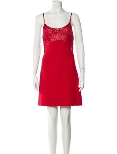Pre-owned Versace Vintage Mini Dress In Red