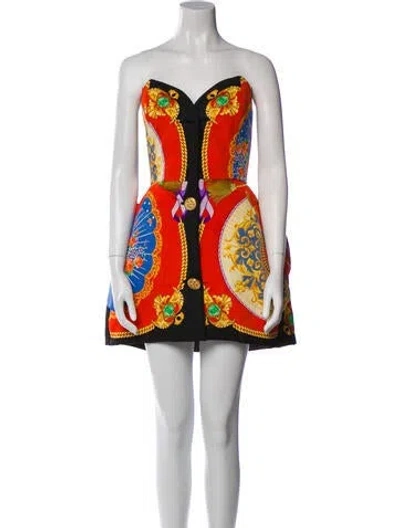 Pre-owned Versace Vintage Mini Dress In Red