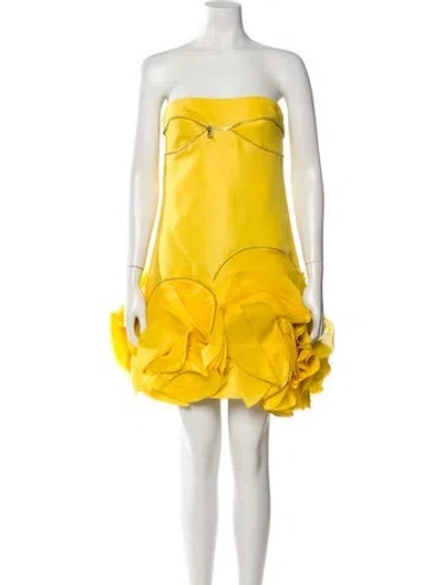Pre-owned Versace Vintage Mini Dress W/ Tags In Yellow