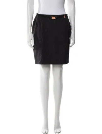 Pre-owned Versace Vintage Mini Skirt In Black