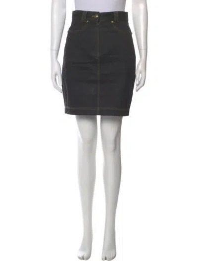 Pre-owned Versace Vintage Mini Skirt In Black