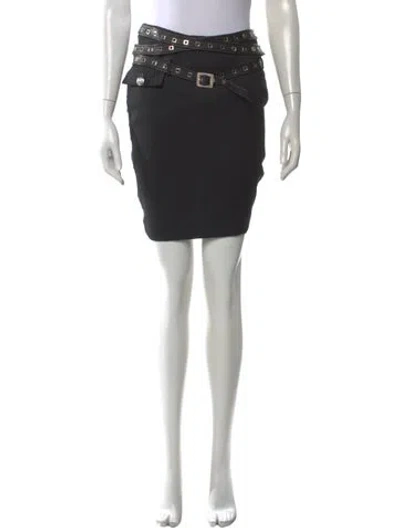 Pre-owned Versace Vintage Mini Skirt In Black