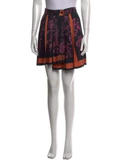 Pre-owned Versace Vintage Mini Skirt In Black/orange