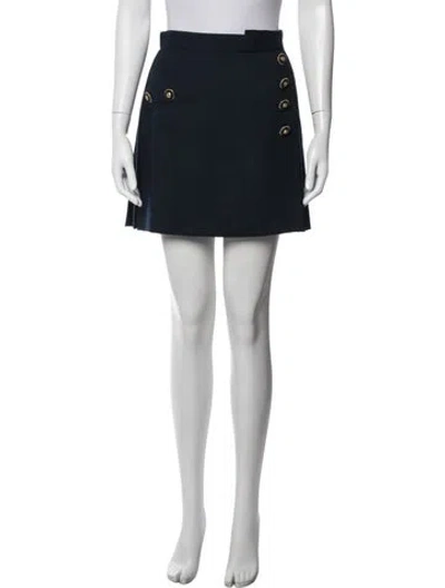 Pre-owned Versace Vintage Mini Skirt In Blue