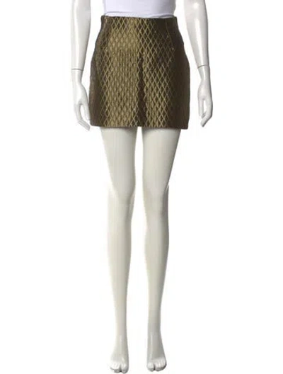 Pre-owned Versace Vintage Mini Skirt In Gold
