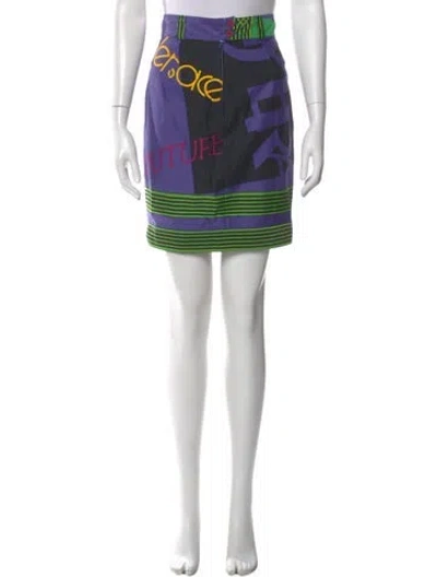 Pre-owned Versace Vintage Mini Skirt In Purple