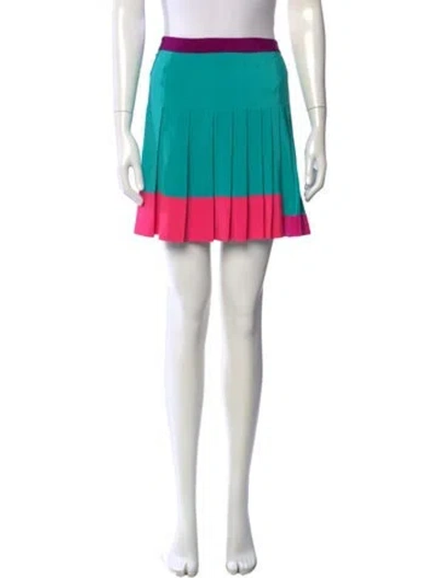 Pre-owned Versace Vintage Mini Skirt W/ Tags In Blue/pink/purple