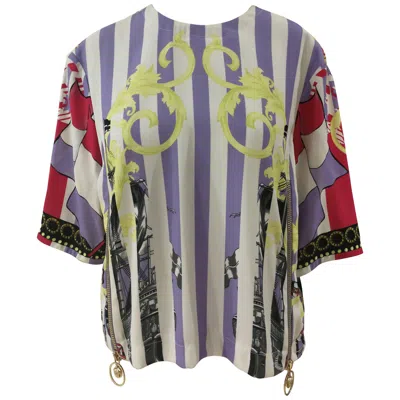 Pre-owned Versace Vintage Multicoloured Blouse Size 42 Unisex, 1990s In Gray