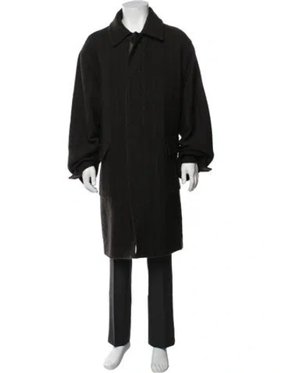 Pre-owned Versace Vintage Overcoat In Brown