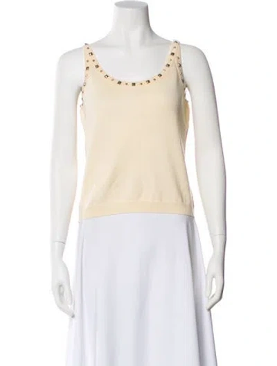 Pre-owned Versace Vintage Scoop Neck Top In Neutral