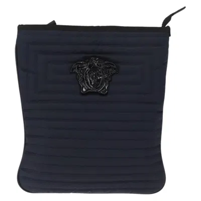 Pre-owned Versace Vintage Shoulder Bag Nylon Navy Nylon Shoulder Bag Bag () In Blue