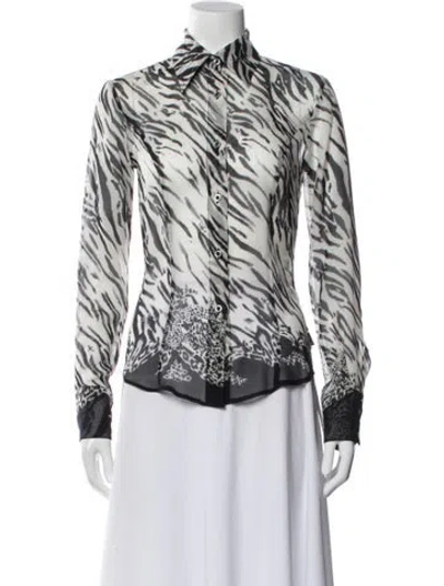 Pre-owned Versace Vintage Silk Blouse In Multi