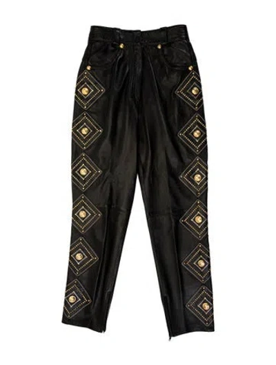 Pre-owned Versace Vintage Skinny Leg Pants In Black
