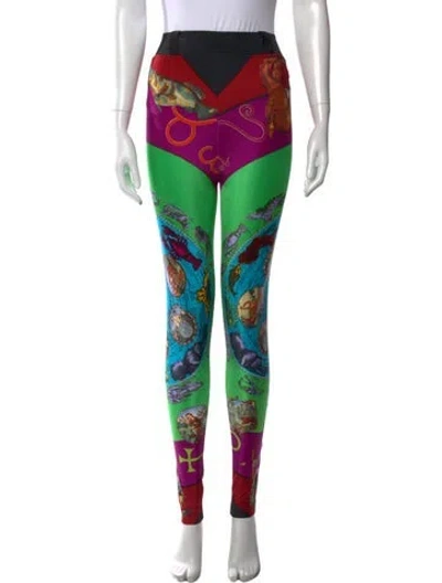 Pre-owned Versace Vintage Skinny Leg Pants In Multicolor