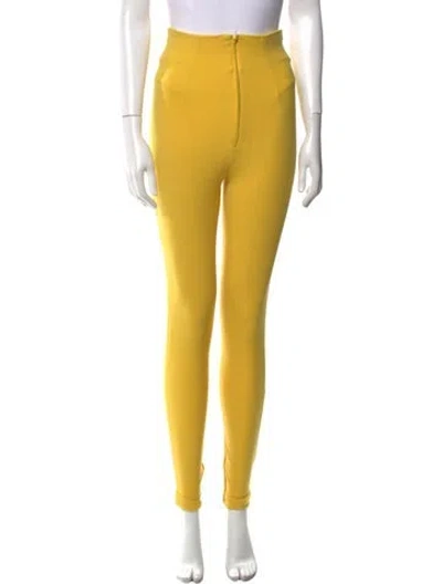 Pre-owned Versace Vintage Skinny Leg Pants In Yellow