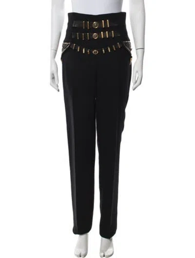 Pre-owned Versace Vintage Straight Leg Pants In Black