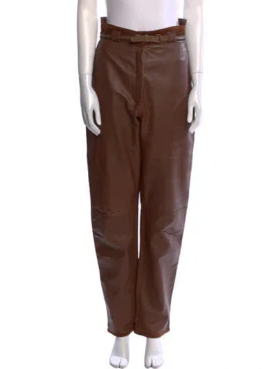 Pre-owned Versace Vintage Straight Leg Pants In Brown