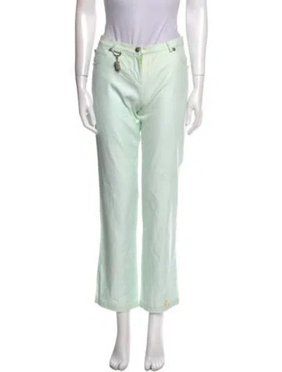 Pre-owned Versace Vintage Straight Leg Pants In Green