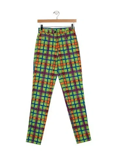 Pre-owned Versace Vintage Straight Leg Pants In Green