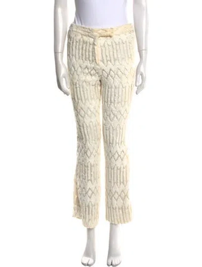 Pre-owned Versace Vintage Straight Leg Pants In White