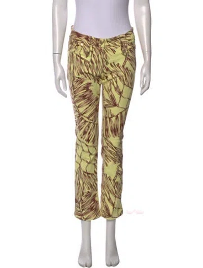 Pre-owned Versace Vintage Straight Leg Pants In Yellow