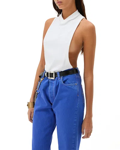 Versace Vintage Stretch Cotton Jersey Tank Top In White