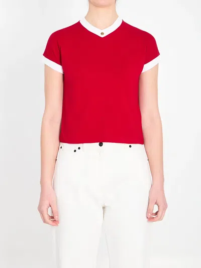 Versace Vintage Stretch Cotton T-shirt In Red