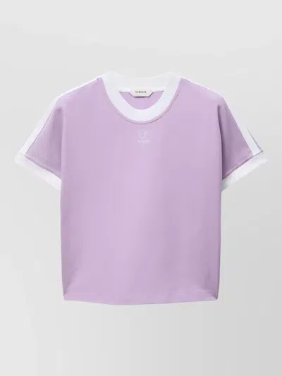 Versace Vintage Style Crew Neck Lounge T Shirt In Purple