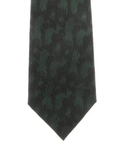 Pre-owned Versace Vintage Tie In Black/green