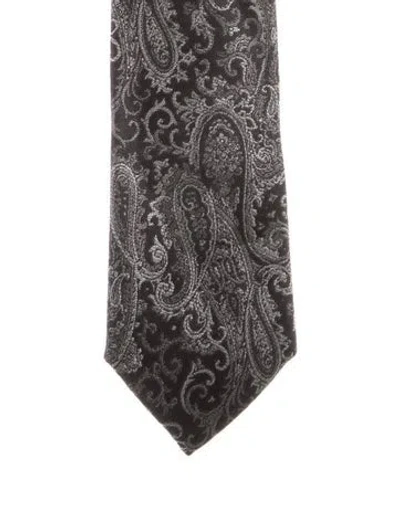 Pre-owned Versace Vintage Tie In Black/grey