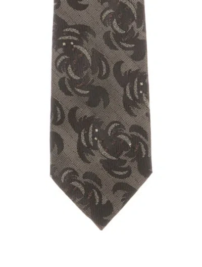 Pre-owned Versace Vintage Tie In Black/grey
