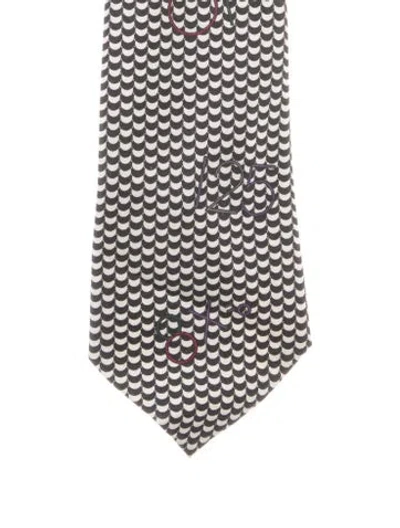 Pre-owned Versace Vintage Tie In Black/white