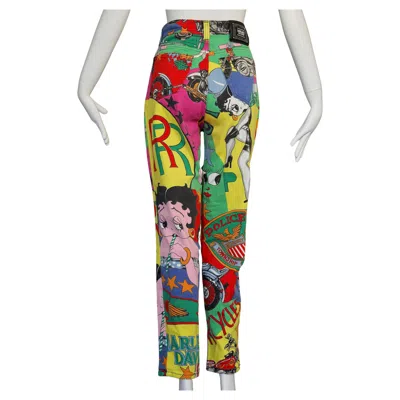 Pre-owned Versace Vintage  Betty Boop Cartoon Print Pants Jeans Trousers In Sand