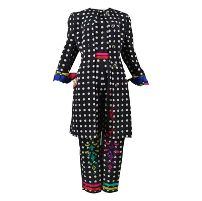 Pre-owned Versace Vintage  Black & White Dot Ensemble 1991