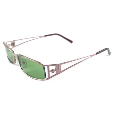 Pre-owned Versace Vintage  Mod 1093 Gold Rose Frame Sunglasses 2000's Made In Italy In Red