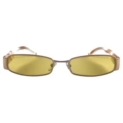 Pre-owned Versace Vintage  Mod 1122 Rectangular Rose Frame Sunglasses 2000's Made In Italy In Red