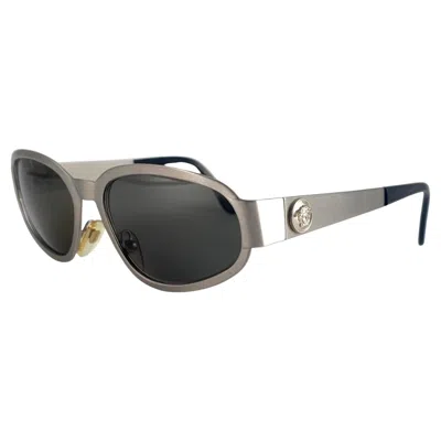Pre-owned Versace Vintage  Mod S96 Silver Matte Frame Sunglasses 1990's Made In Italy