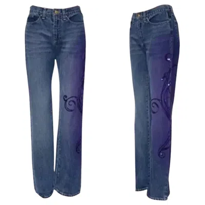Pre-owned Versace Vintage  Vjc W/purple Sequins Jeans 28 - 42