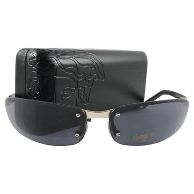 Pre-owned Versace Vintage Versus  Mod L26 Half Frame Sunglasses 1990's Made In Italy Y2k In Black