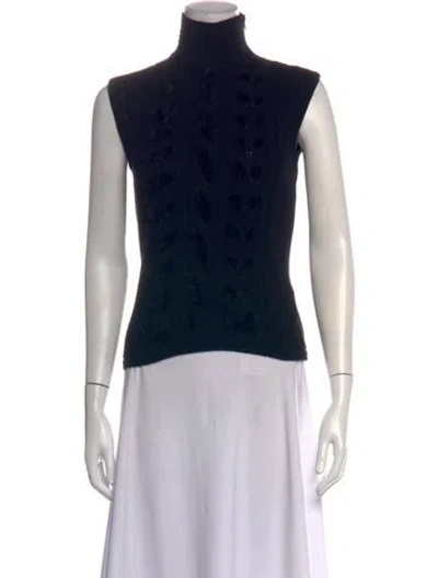 Pre-owned Versace Vintage Virgin Wool Sweater In Black