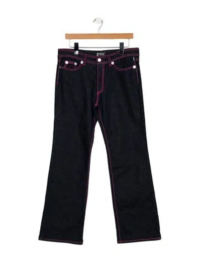 Pre-owned Versace Vintage Wide Leg Jeans In Blue