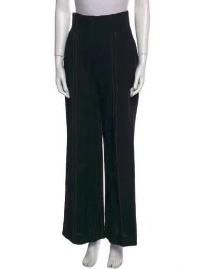 Pre-owned Versace Vintage Wide Leg Pants In Black