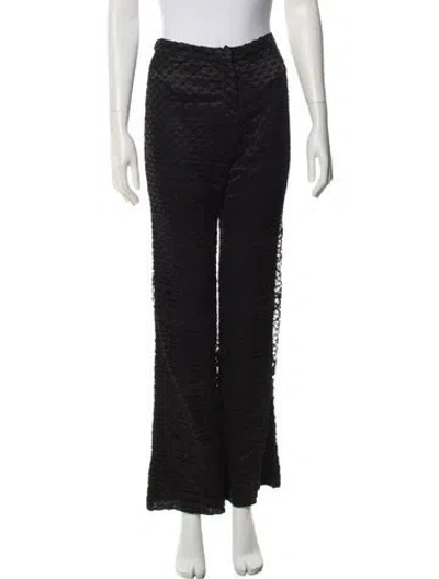 Pre-owned Versace Vintage Wide Leg Pants In Black