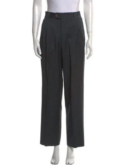 Pre-owned Versace Vintage Wide Leg Pants In Gray